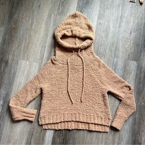 Anthropologie Between Me and You Cozy Tan Hooded Sweater